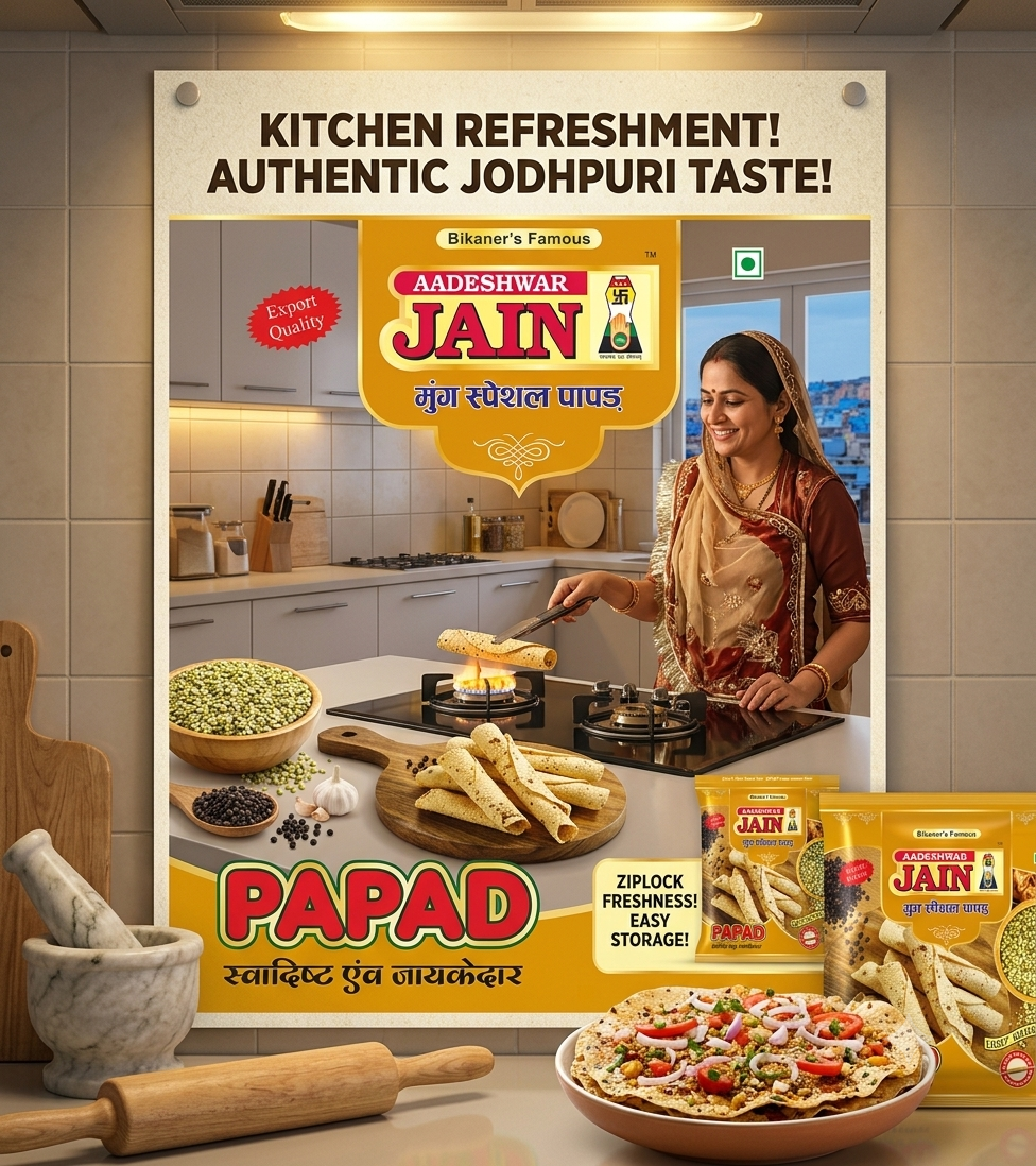 MOONG LIGHT MASALA PAPAD (1 KG)